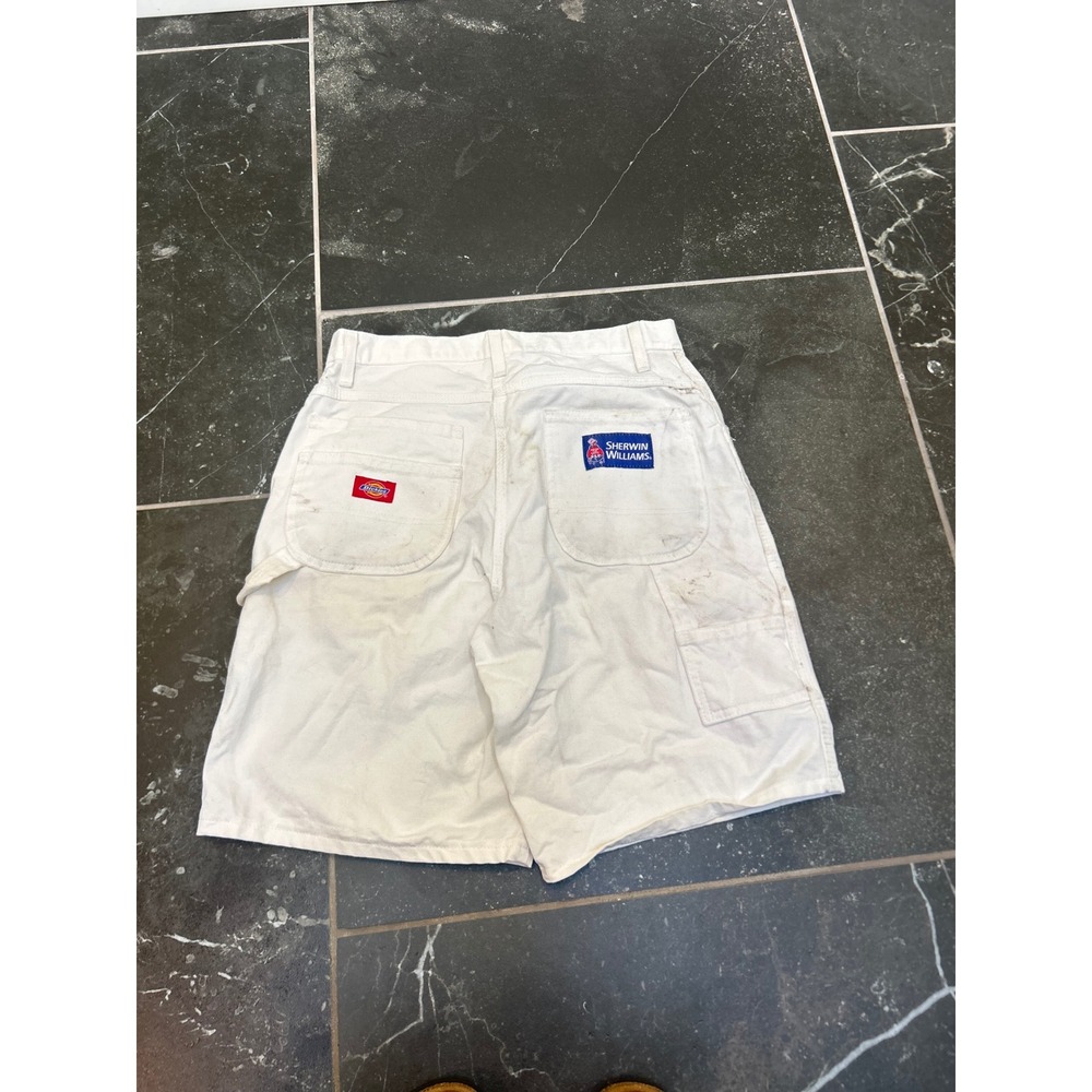 Dickies Sherwin Williams White Painter Shorts Mens 30 Cotton Workwear W841723